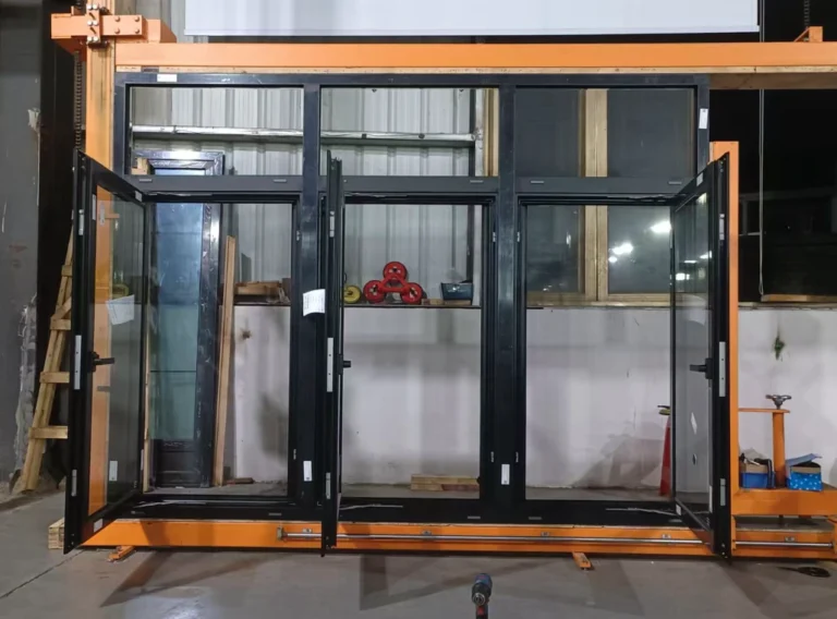 modern aluminum casement window in contemporary home