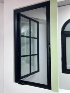 modern aluminum sliding window in contemporary home