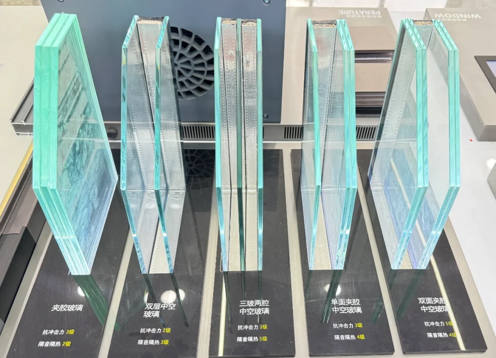 Different types of insulated glass units including laminated glass, double glazing, and triple glazing used in modern energy efficient windows