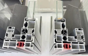 Cross section of thermal break aluminum frame